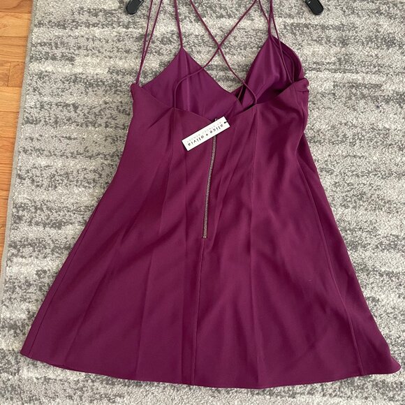Alice & Olivia Women's Katie Wrap Minidress in Boysenberry size 10 - Picture 3 of 6